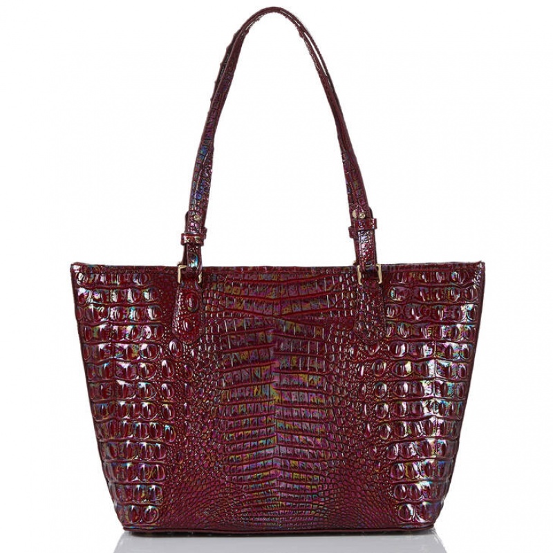 Chocolate Women's Brahmin Medium Asher Tote Bags | 1370YQGTR