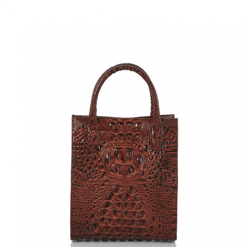 Chocolate Women's Brahmin Moira Tote Bags | 0467YEUPZ