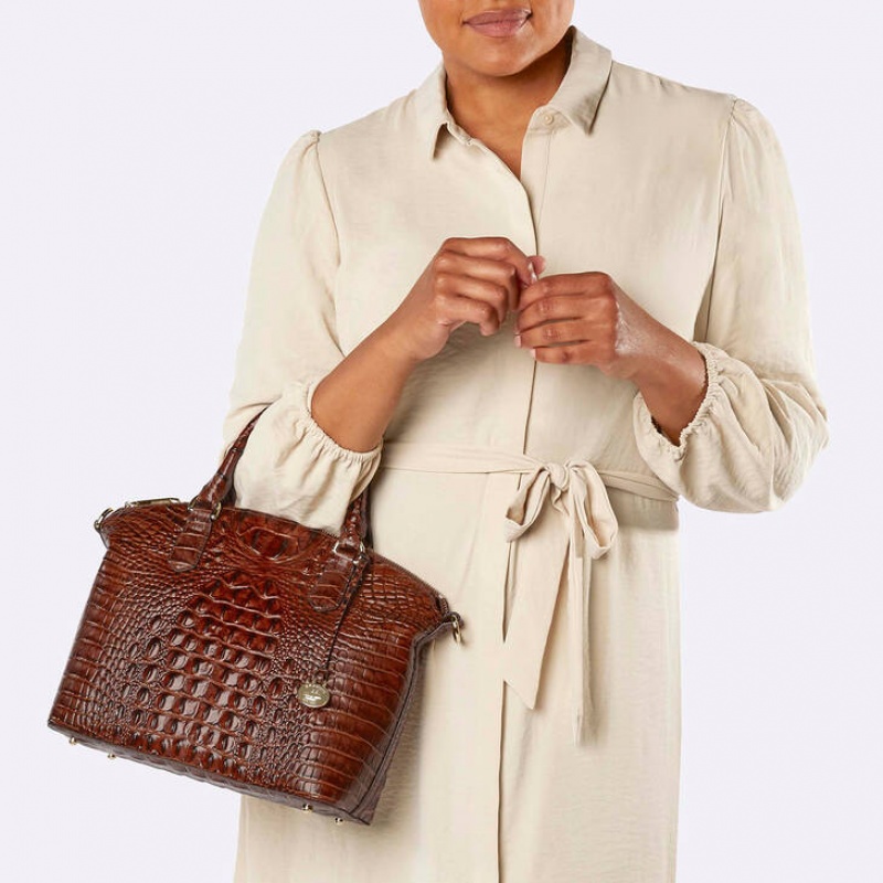 Copper Women's Brahmin Duxbury Satchel Bags | 3297LQDOJ