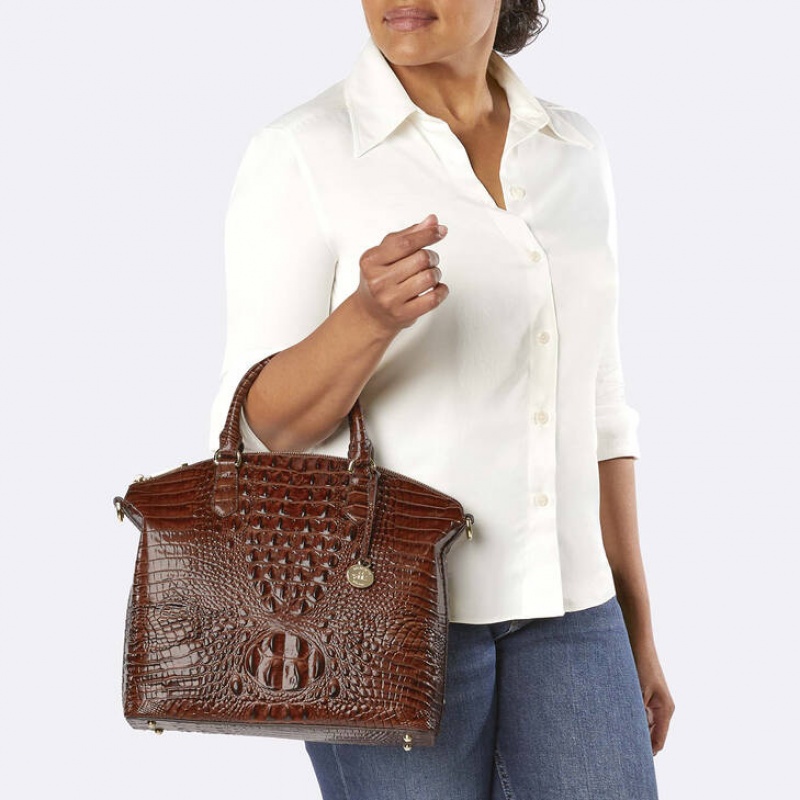 Copper Women's Brahmin Large Duxbury Satchel Bags | 4716ATZLJ