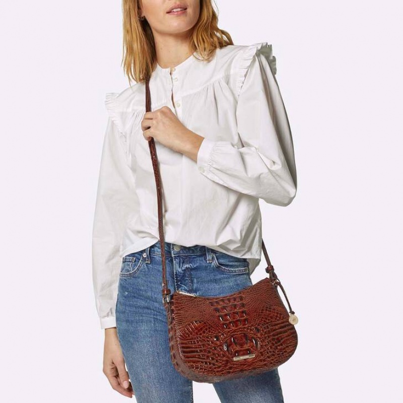 Copper Women's Brahmin Shayna Crossbody Bags | 5780GFLAS