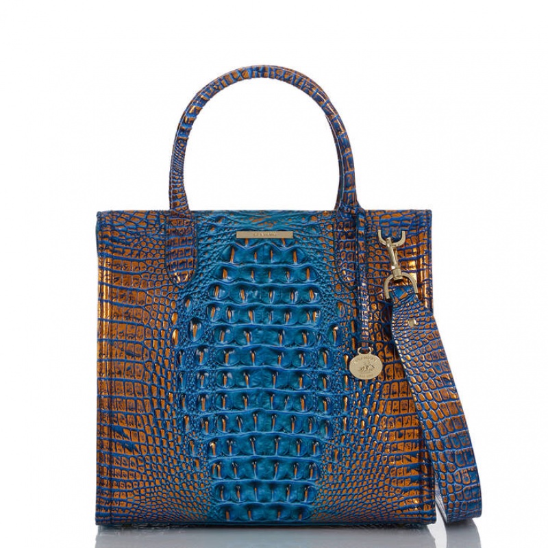 Deep AZURE Women's Brahmin Caroline Satchel Bags | 3497RFVSK