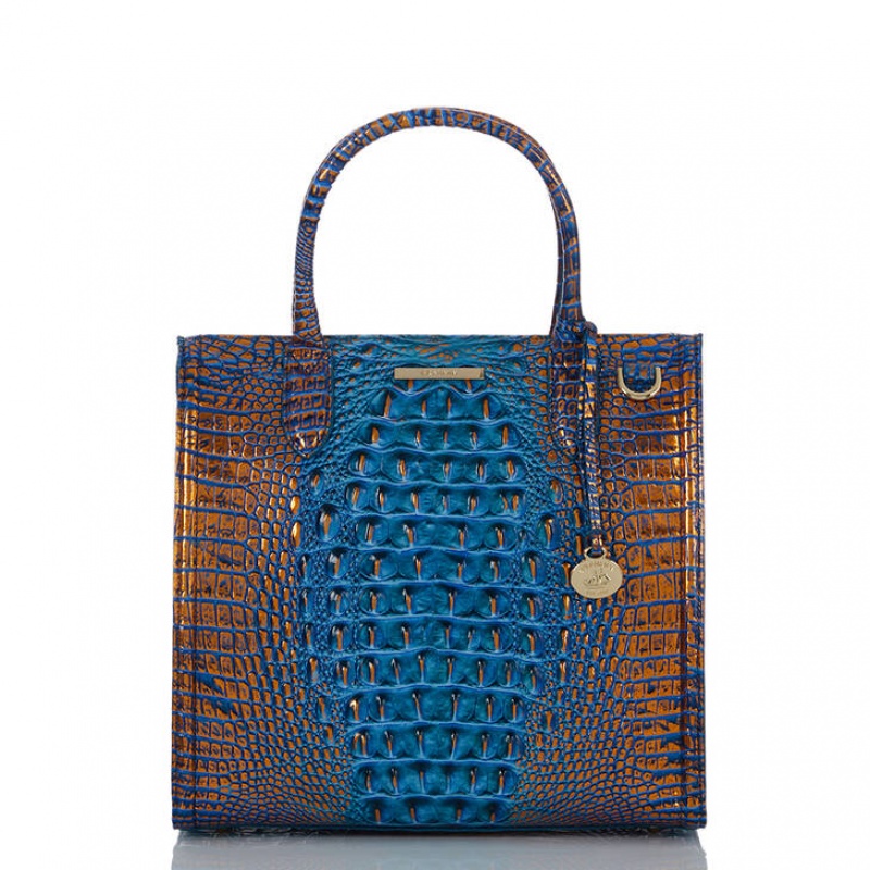 Deep AZURE Women\'s Brahmin Caroline Satchel Bags | 3497RFVSK