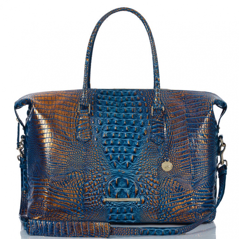 Deep AZURE Women's Brahmin Duxbury Weekender Travel Bags | 6814SOKBJ