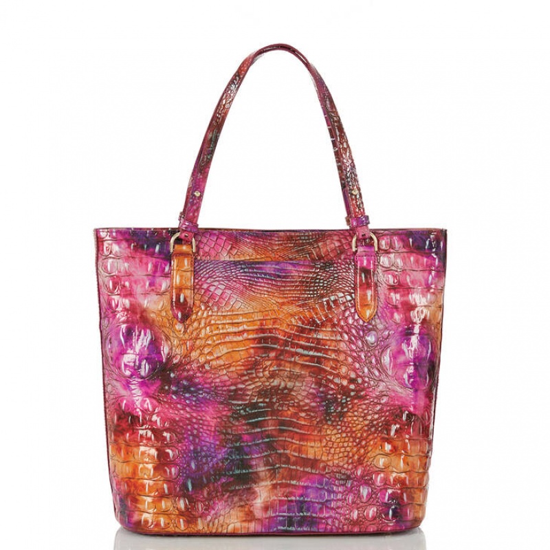 Fuchsia Women's Brahmin Ezra Tote Bags | 2759TFQOJ