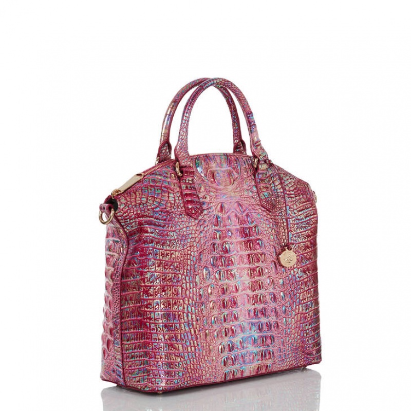 Fuchsia Women's Brahmin Large Duxbury Satchel Bags | 1759HBGIV