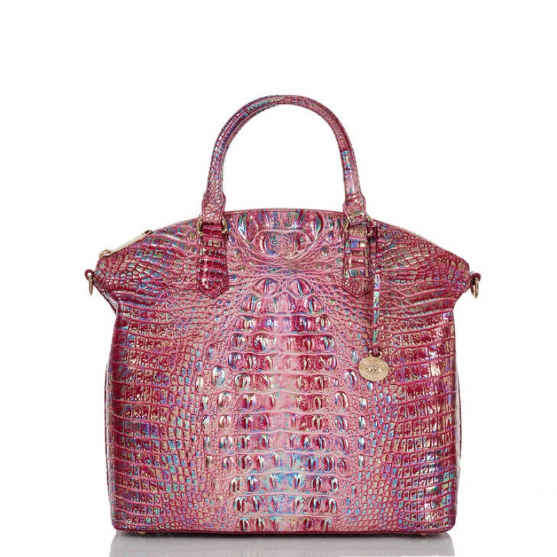 Fuchsia Women\'s Brahmin Large Duxbury Satchel Bags | 1759HBGIV