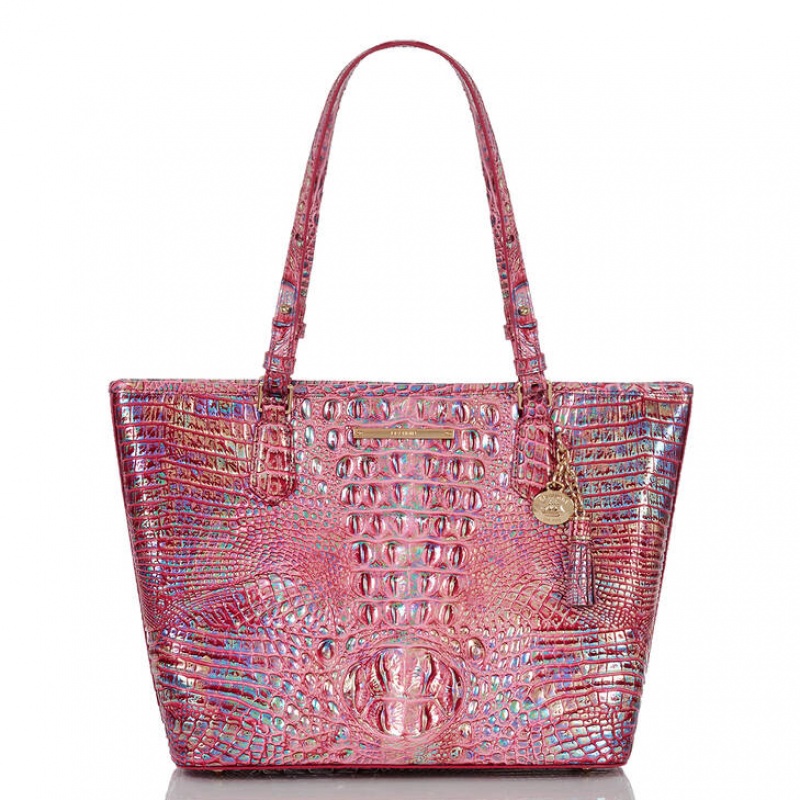 Fuchsia Women\'s Brahmin Medium Asher Tote Bags | 2541ZEAPU