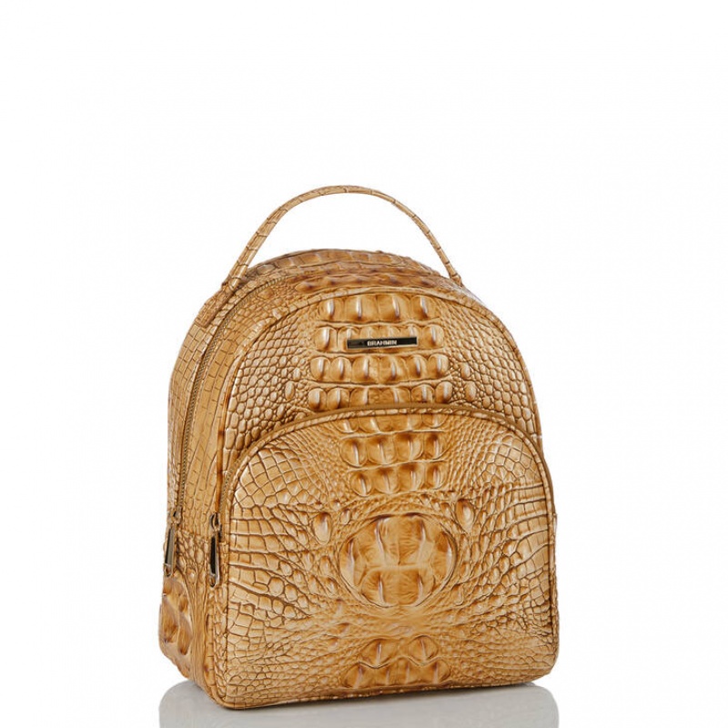 Gold Women's Brahmin Chelcy Backpacks | 3027WSEPT