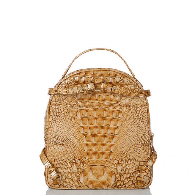 Gold Women's Brahmin Chelcy Backpacks | 3027WSEPT