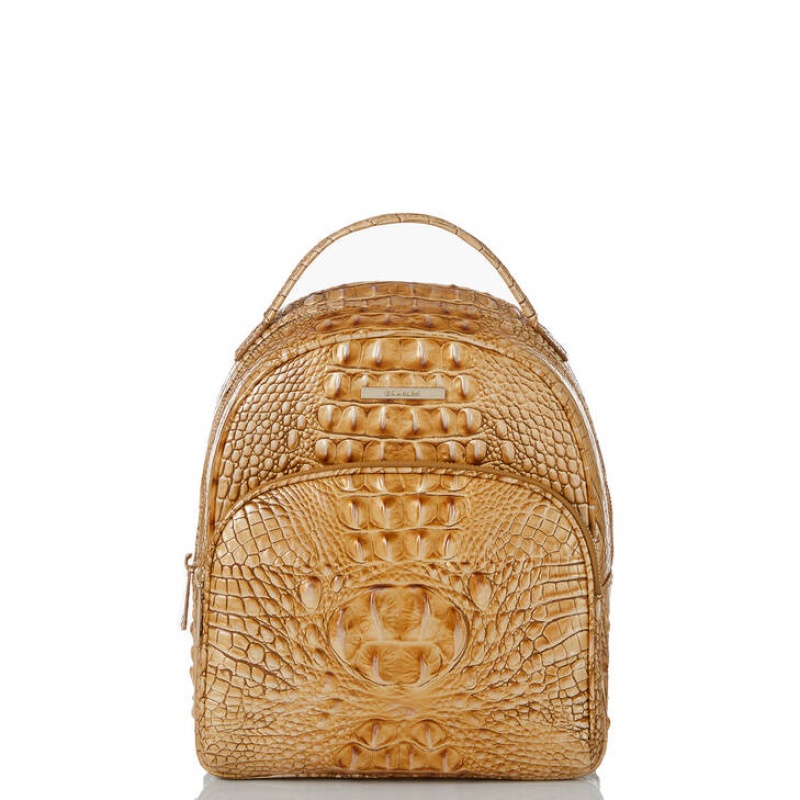 Gold Women\'s Brahmin Chelcy Backpacks | 3027WSEPT