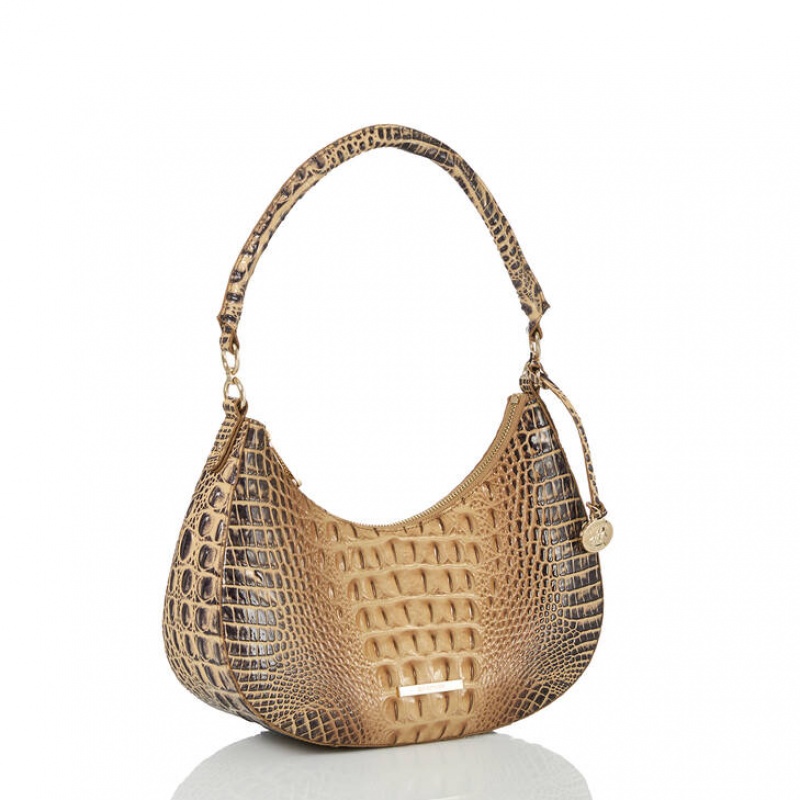 Gold Women's Brahmin Small Bekka Shoulder Bags | 9381VUTAH