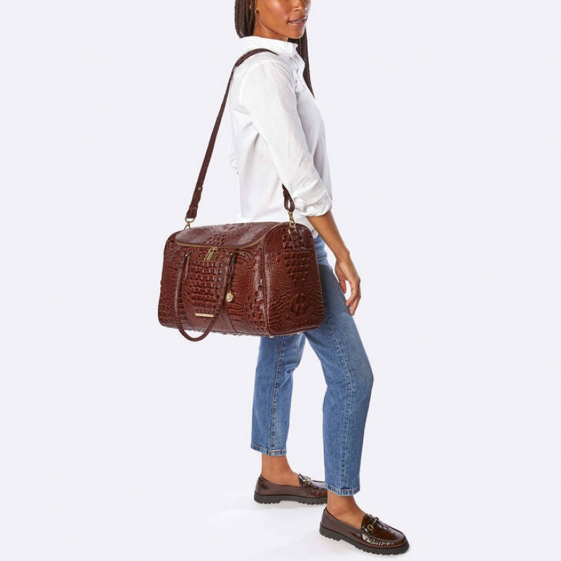 Gold Women's Brahmin Talulla Travel Bags | 8657NCASE