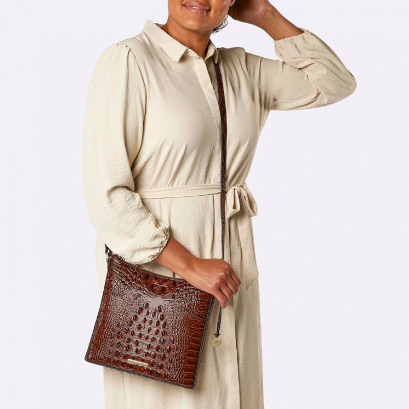 Grey Brown Women's Brahmin Katie Crossbody Bags | 2978IPUWJ