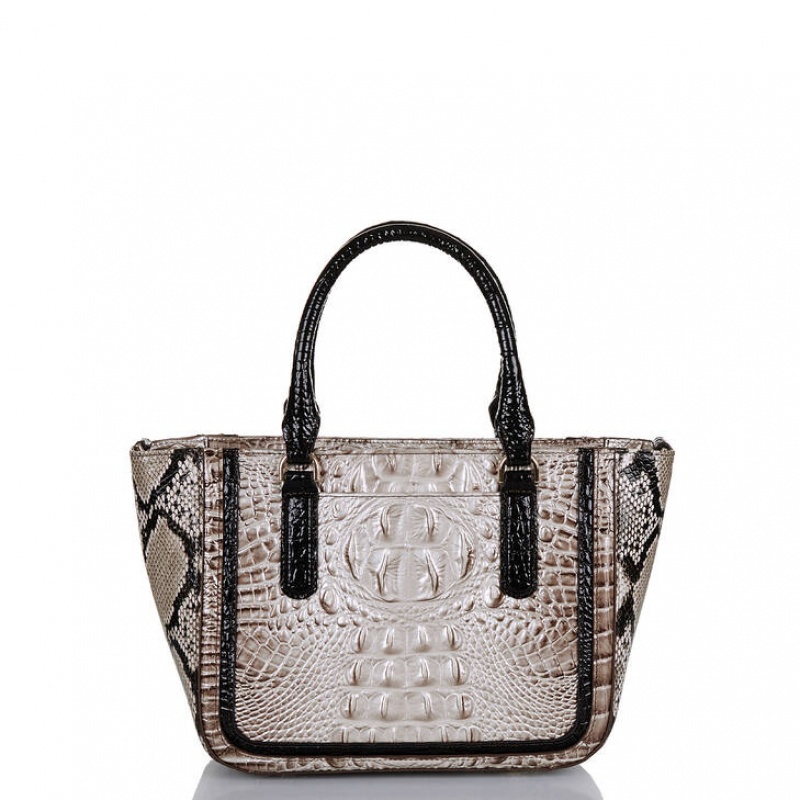 Grey Women's Brahmin Small Ashlee Satchel Bags | 6170TWCAD