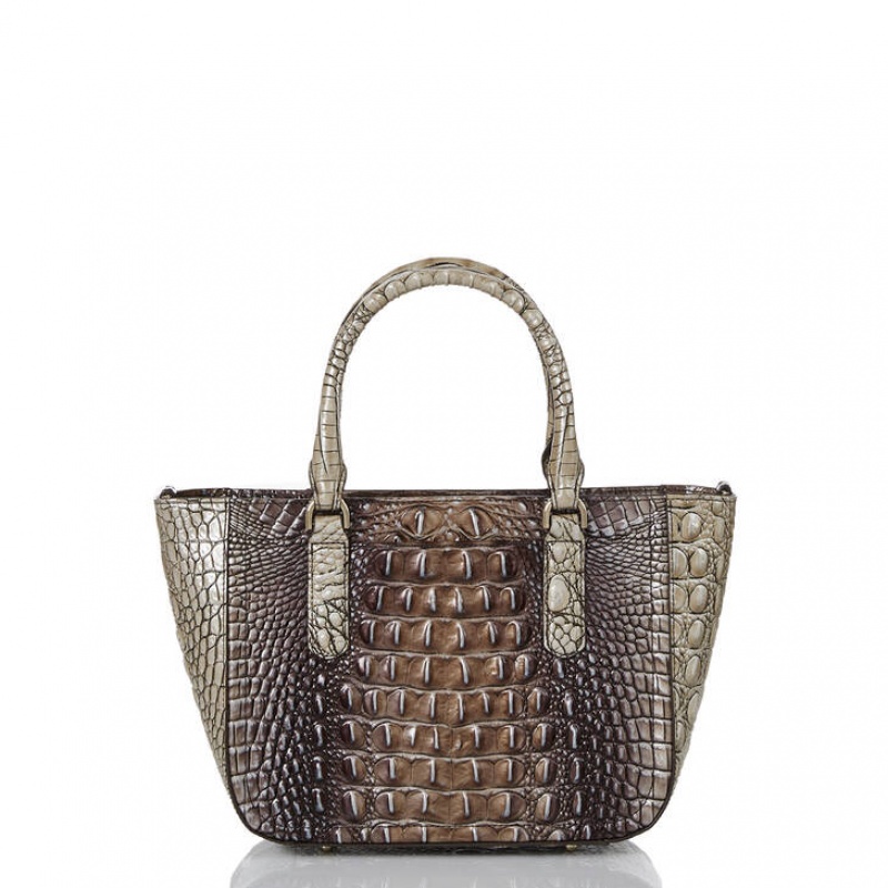 Grey Women's Brahmin Small Ashlee Satchel Bags | 7936AYKJV