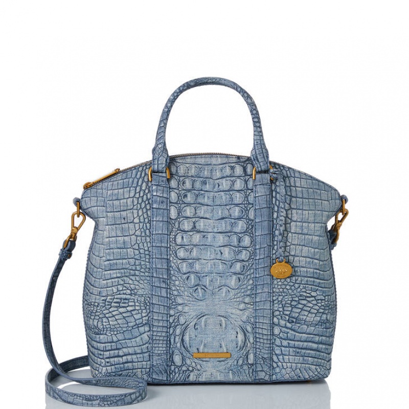 Light Blue Women's Brahmin Large Duxbury Satchel Bags | 6782BHVON