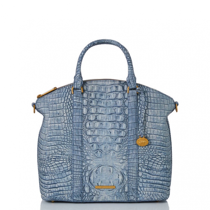 Light Blue Women\'s Brahmin Large Duxbury Satchel Bags | 6782BHVON