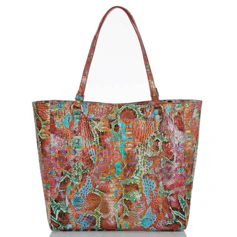 Multicolor Women's Brahmin April Tote Bags | 8710KFCJA