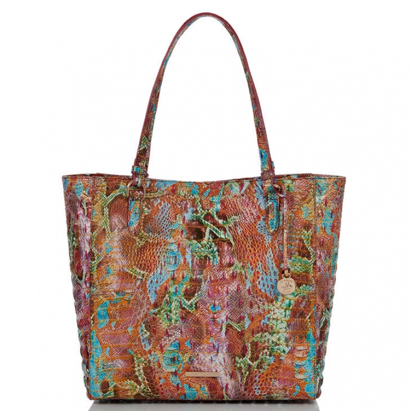 Multicolor Women\'s Brahmin April Tote Bags | 8710KFCJA