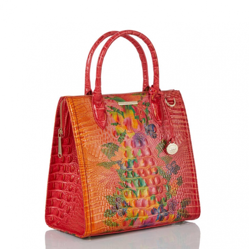 Multicolor Women's Brahmin Caroline Satchel Bags | 8793XSTFJ