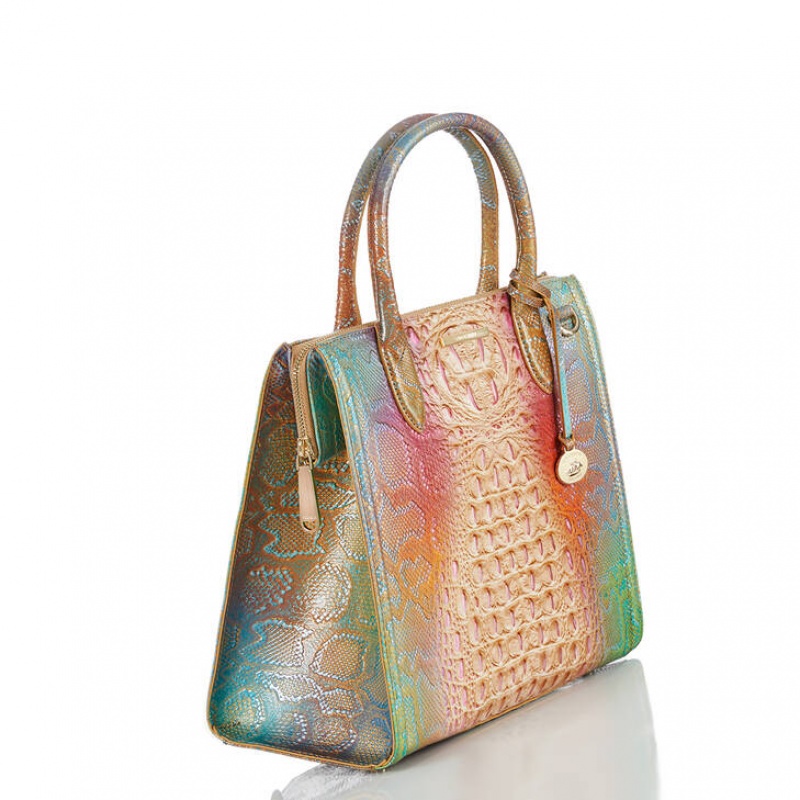 Multicolor Women's Brahmin Caroline Satchel Bags | 3628JDITW