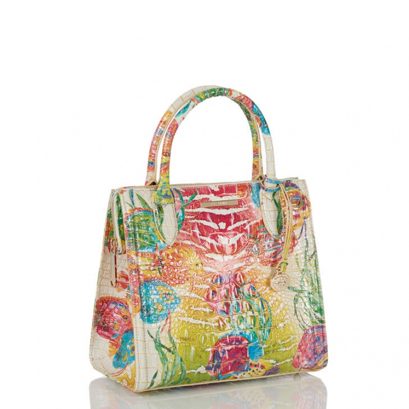 Multicolor Women's Brahmin Small Caroline Satchel Bags | 0548NBYRZ