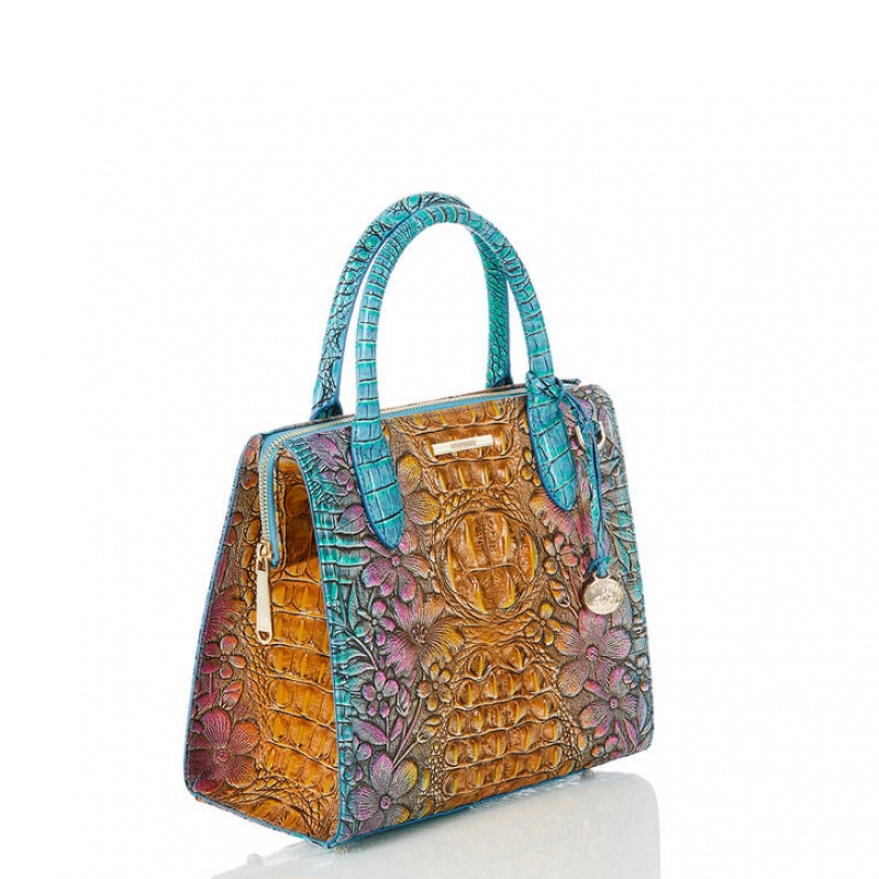 Multicolor Women's Brahmin Small Caroline Satchel Bags | 1803YZODH