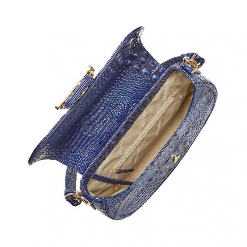 Navy Women's Brahmin Cynthia Shoulder Bags | 7901OFMKI