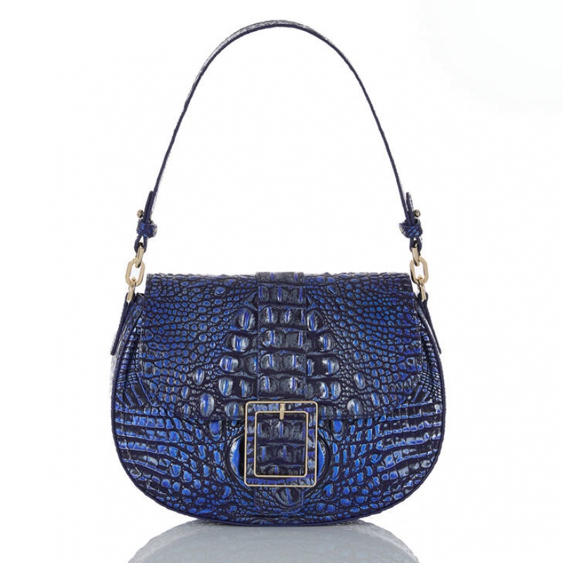 Navy Women's Brahmin Cynthia Shoulder Bags | 7901OFMKI