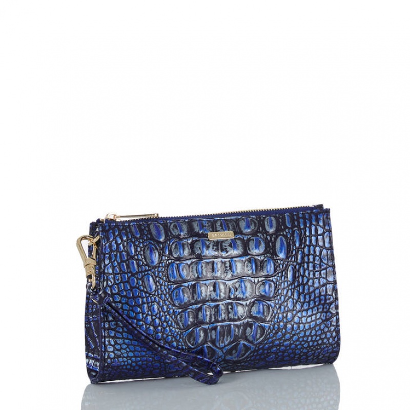 Navy Women's Brahmin Daisy Clutch Bags | 4925ECDFO