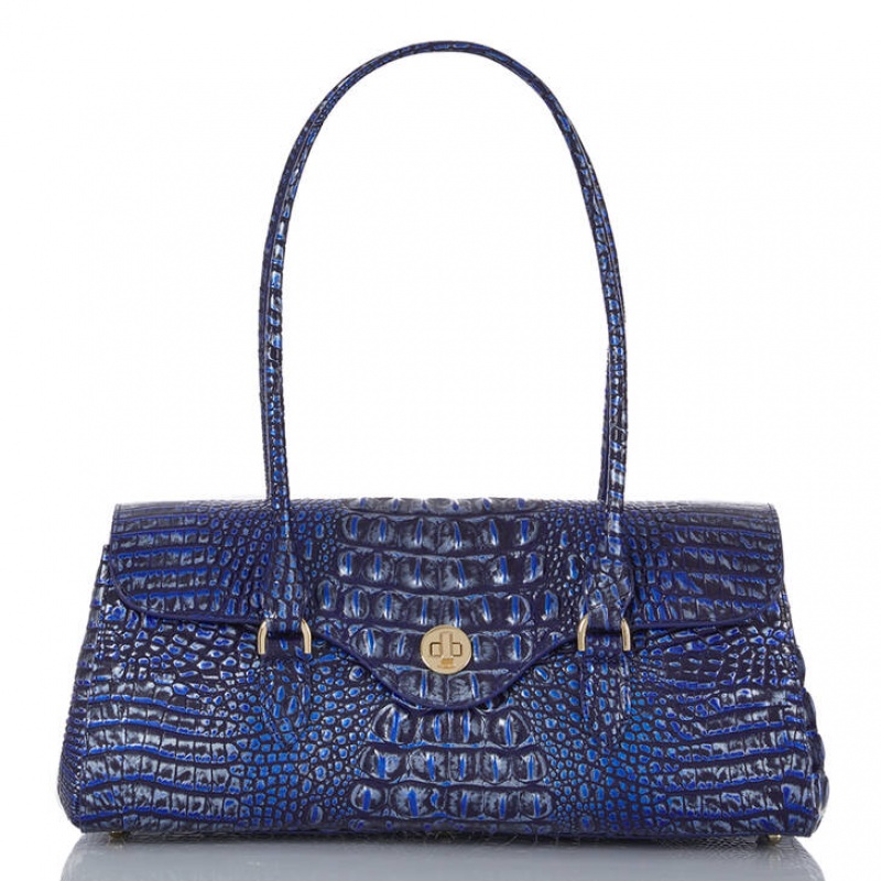 Navy Women\'s Brahmin Dayan Satchel Bags | 3891KIOZB