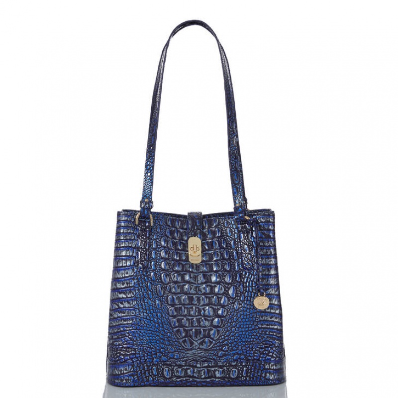 Navy Women\'s Brahmin Fiora Bucket Bags | 8967LBGJT