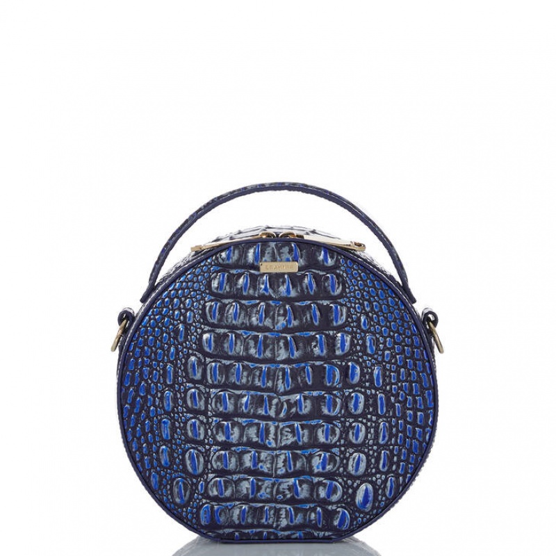 Navy Women's Brahmin Lane Crossbody Bags | 7034ZMTPB