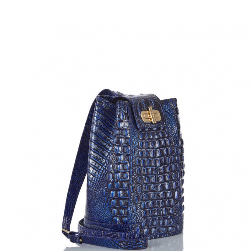 Navy Women's Brahmin Maddie Bucket Bags | 8264XITVM