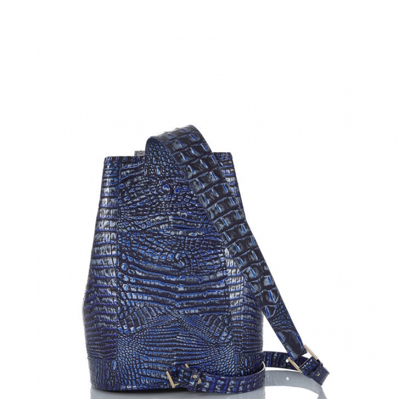 Navy Women's Brahmin Maddie Bucket Bags | 8264XITVM