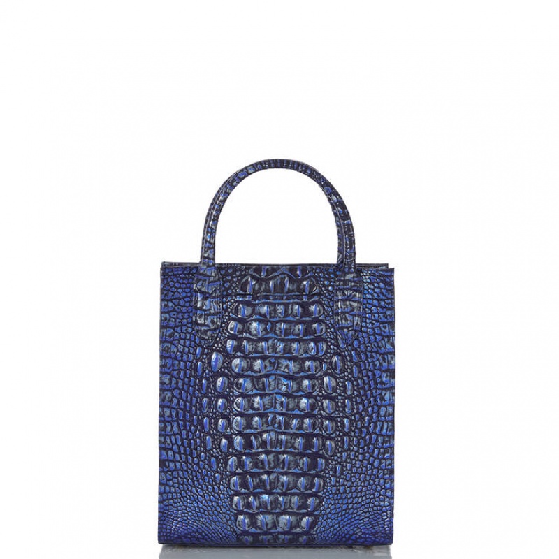 Navy Women's Brahmin Moira Tote Bags | 4210QCBSR