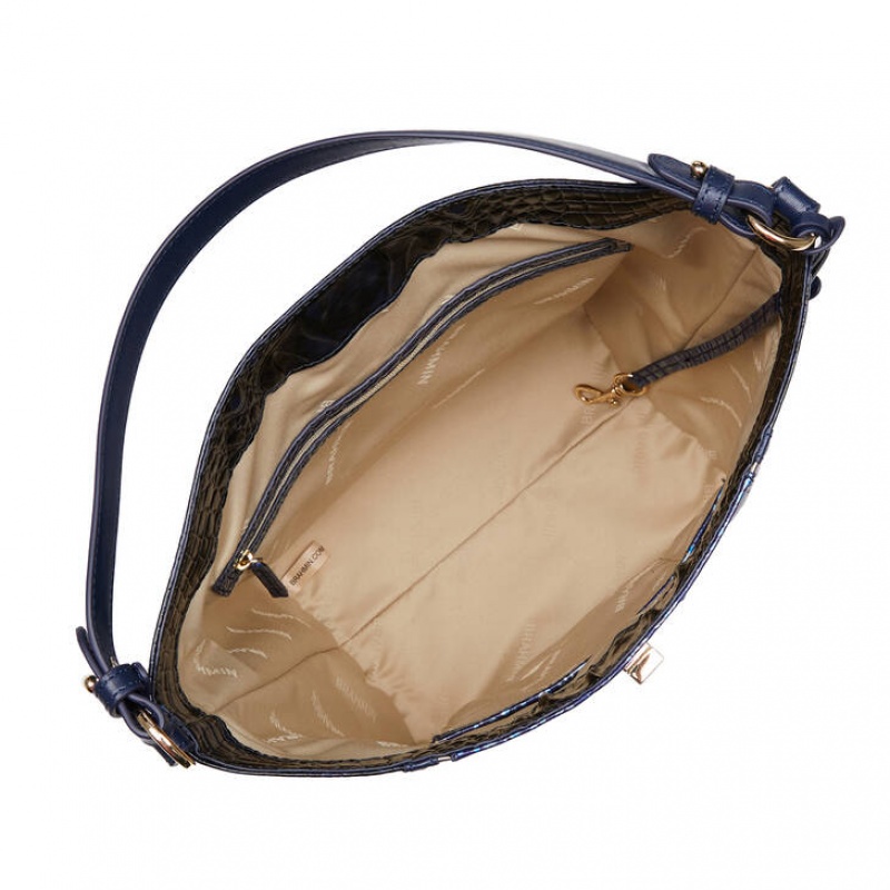 Navy Women's Brahmin Shira Bucket Bags | 5984NHIVL