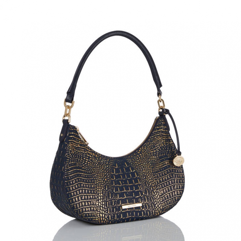 Navy Women's Brahmin Small Bekka Shoulder Bags | 0853EHMZJ