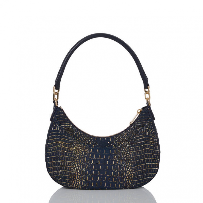 Navy Women's Brahmin Small Bekka Shoulder Bags | 0853EHMZJ