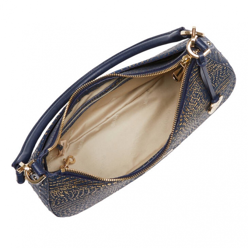 Navy Women's Brahmin Small Bekka Shoulder Bags | 0853EHMZJ