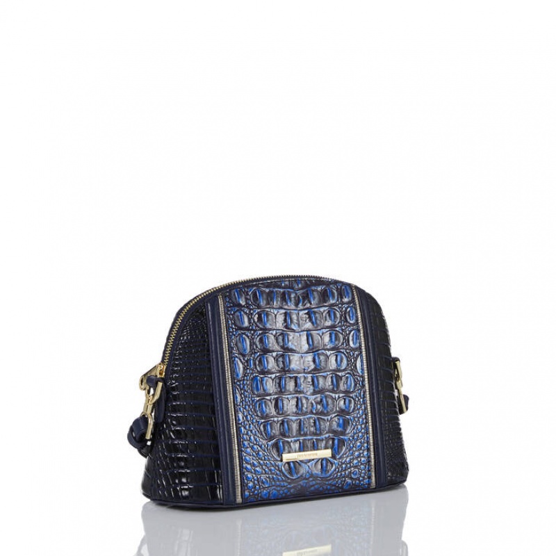 Navy Women's Brahmin Small Georgina Crossbody Bags | 1736KLQFE