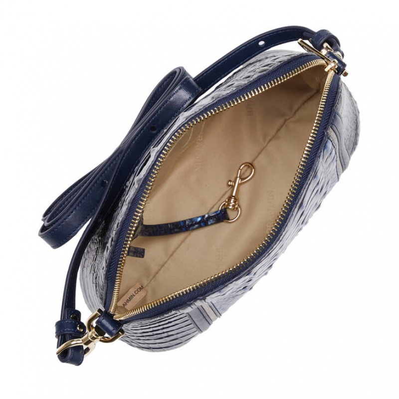 Navy Women's Brahmin Small Georgina Crossbody Bags | 1736KLQFE