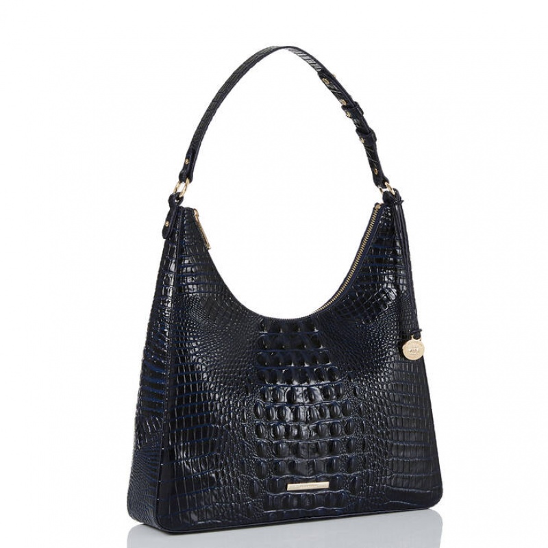 Navy Women's Brahmin Tabitha Shoulder Bags | 8729GRNFP