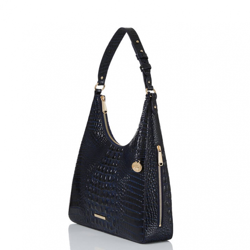 Navy Women's Brahmin Tabitha Shoulder Bags | 8729GRNFP