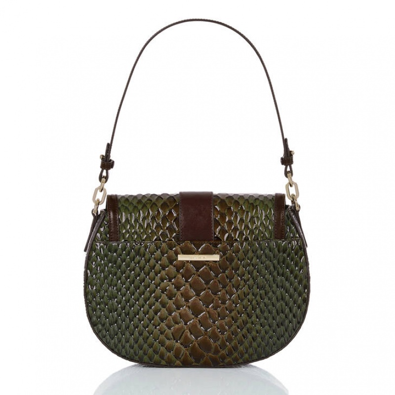 Olive Women's Brahmin Cynthia Shoulder Bags | 4976DWYME