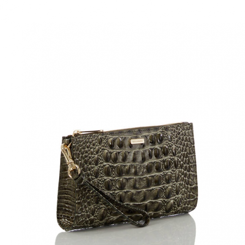 Olive Women's Brahmin Daisy Clutch Bags | 2983VUQKA