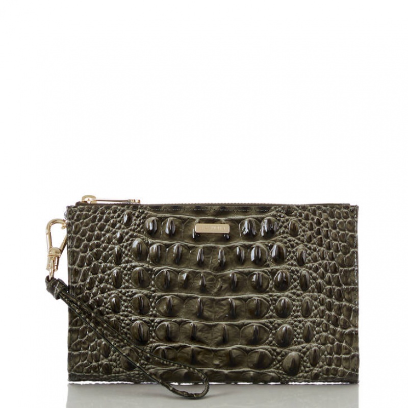 Olive Women\'s Brahmin Daisy Clutch Bags | 2983VUQKA