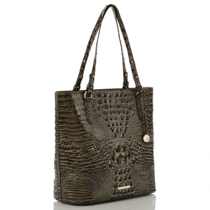 Olive Women's Brahmin Ezra Tote Bags | 5364ZDJPO