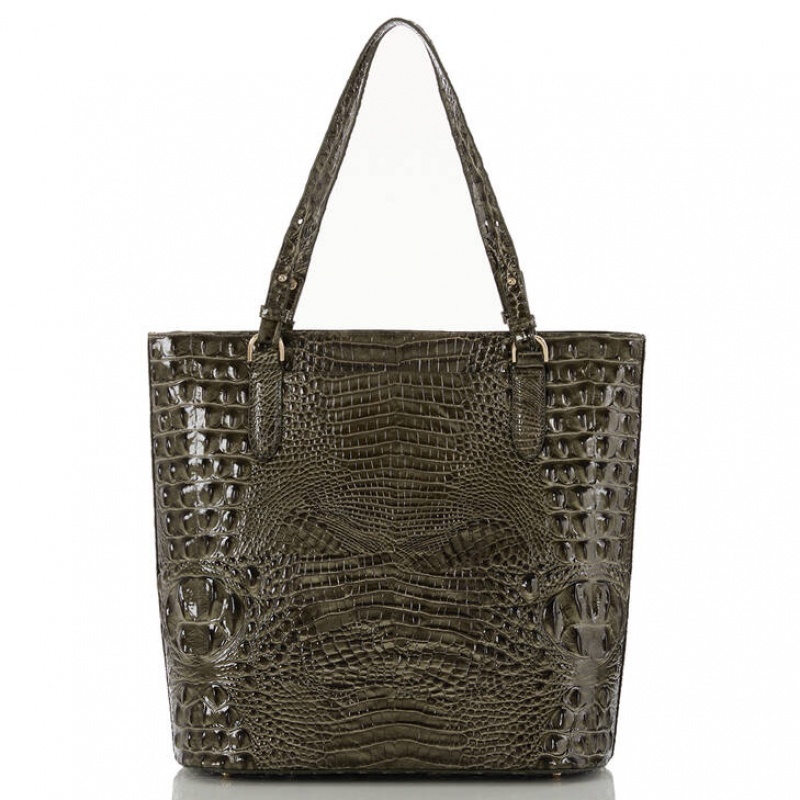 Olive Women's Brahmin Ezra Tote Bags | 5364ZDJPO